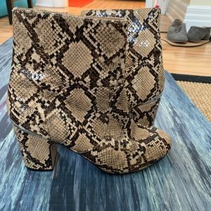 ASOS snake skin boots with rounded toe